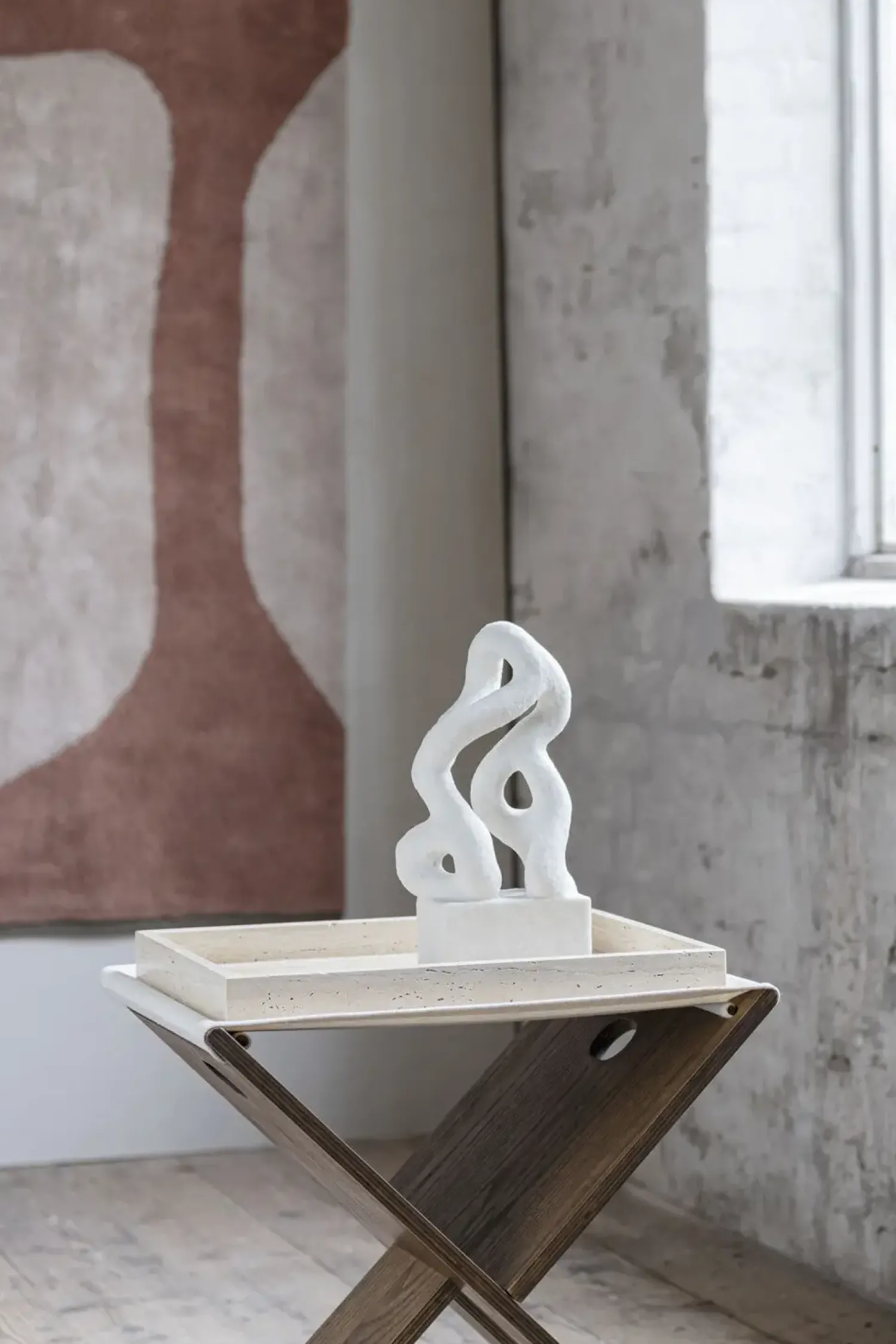 Online Mette Ditmer - TRAVERTINE tray, large - Linen