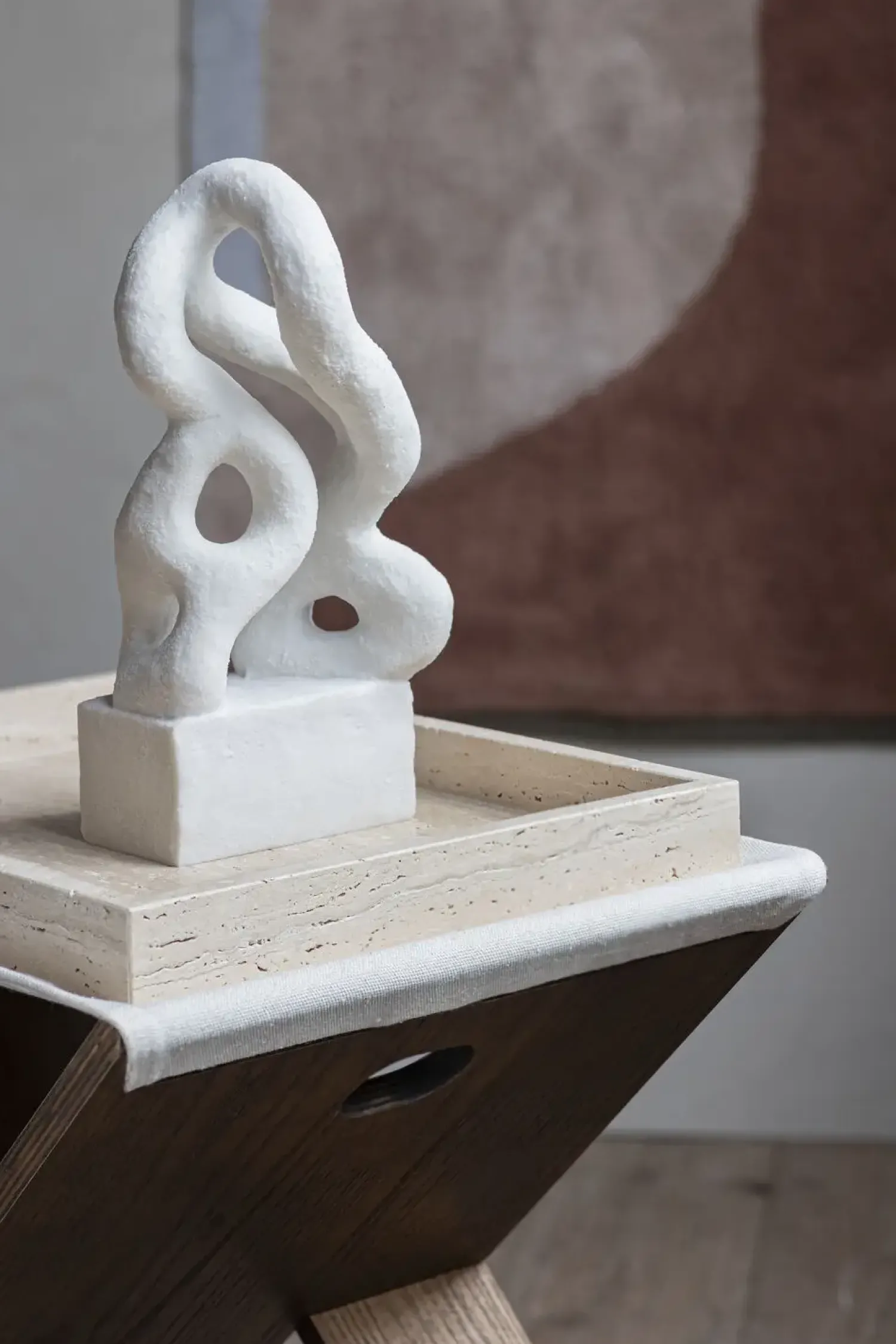 Online Mette Ditmer - TRAVERTINE tray, large - Linen