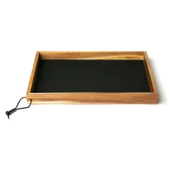 Best MILLE W NORDISK DESIGN - Bakke i træ - Sort læder - 24 x 33 cm.