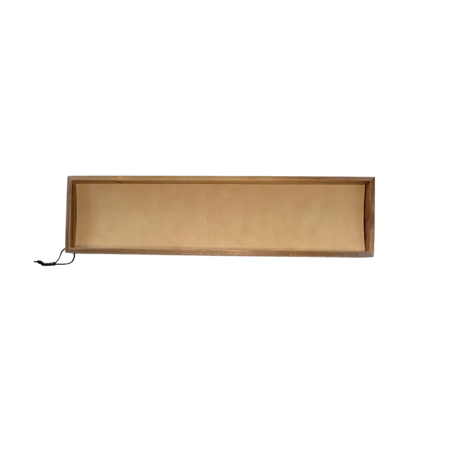 Clearance MILLE W NORDISK DESIGN - Bakke i træ - Beige læder - 15 x 60 cm.