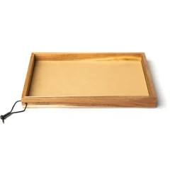 MILLE W NORDISK DESIGN - Bakke i træ - Beige læder - 24 x 33 cm.