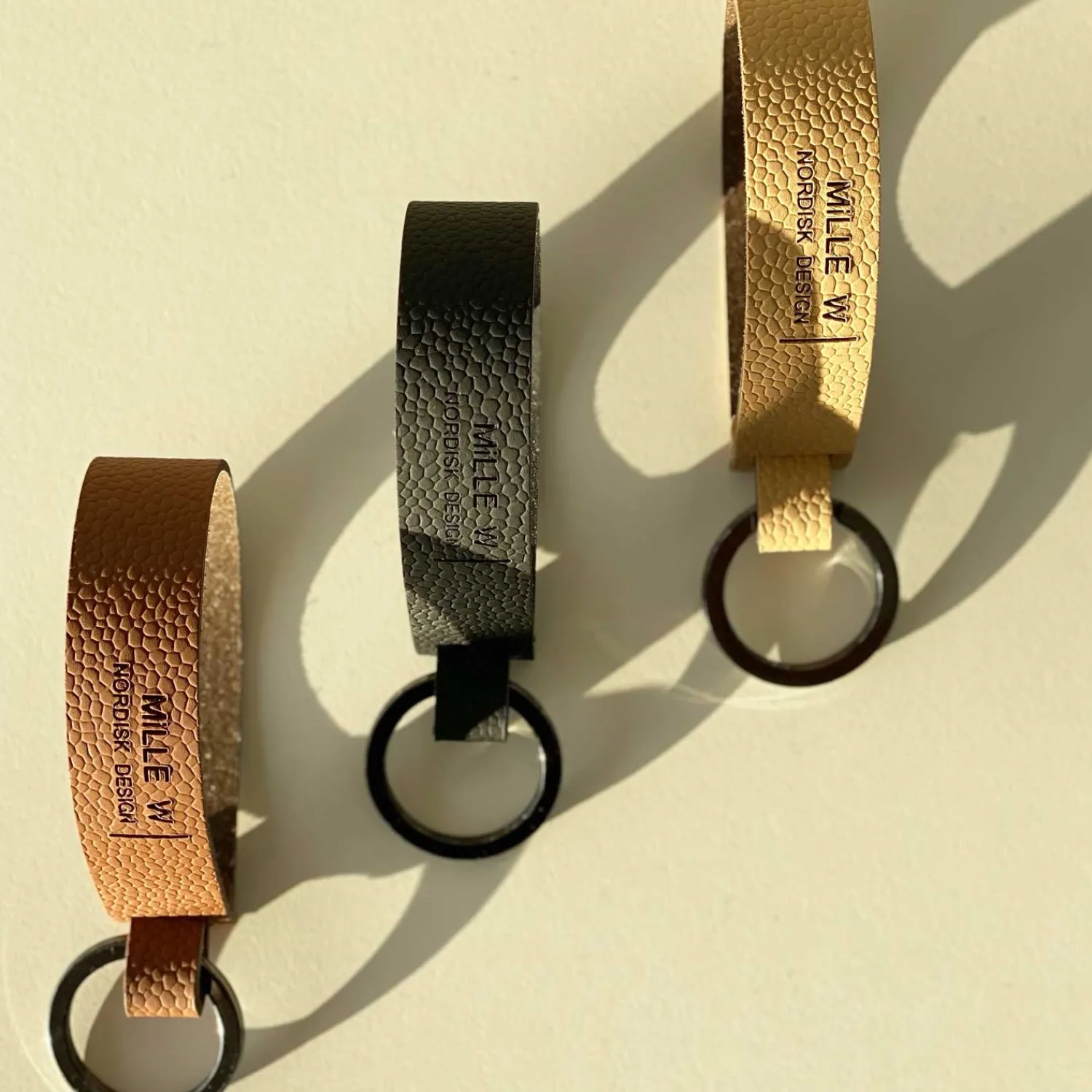 Outlet MILLE W NORDISK DESIGN - Nøglering - Sort læder