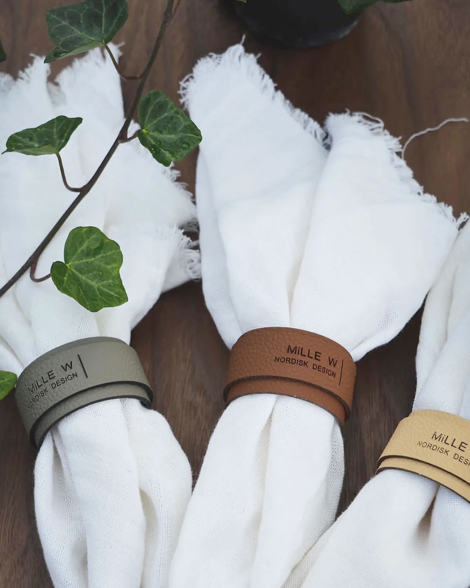 Sale MILLE W NORDISK DESIGN - Servietholder - Grå læder