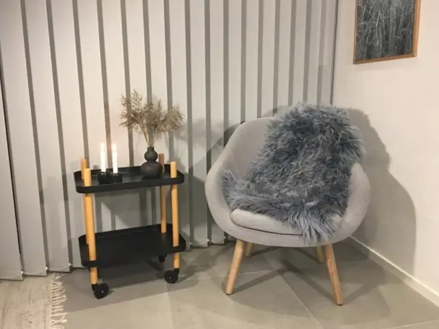 Hot Misha Lammeskind - Grå - Ægte skind - 50x85 cm