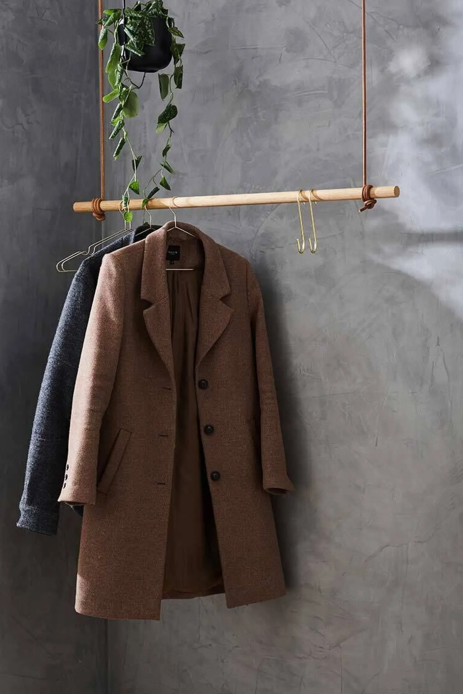 Discount Moudhome - OAK Bøjlestang Med Læder - 80 cm