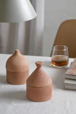 Discount Moudhome - Rustic keramik krukke med låg - 14,5 cm