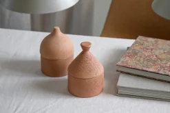 Discount Moudhome - Rustic keramik krukke med låg - 14,5 cm