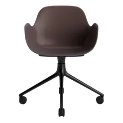 New Normann Copenhagen - Form Armstol Swivel 5W med hjul - Sort/Brun