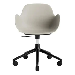 Outlet Normann Copenhagen - Form Armstol Swivel 5W med hjul - Sort/Lys grå