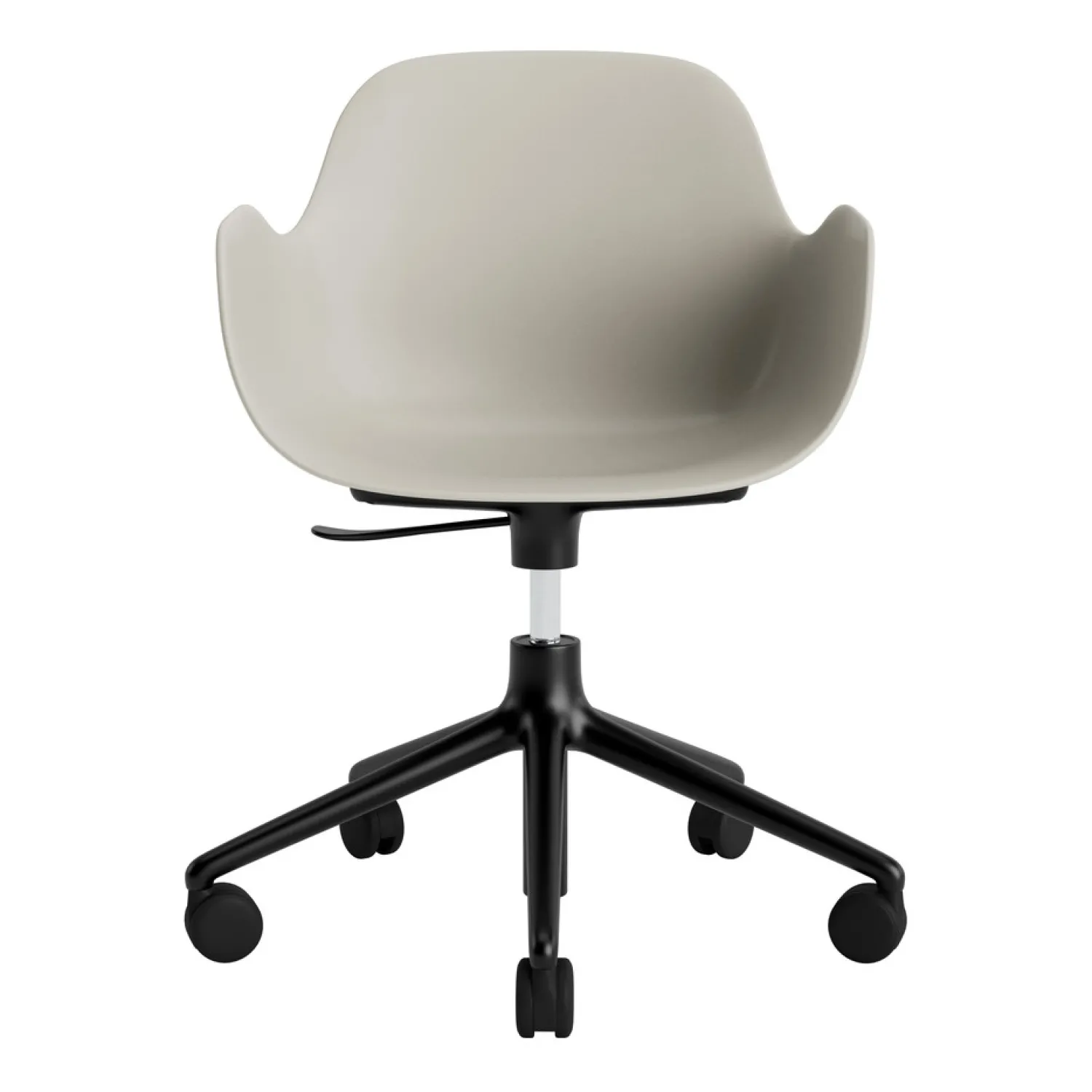 Outlet Normann Copenhagen - Form Armstol Swivel 5W med hjul - Sort/Lys grå