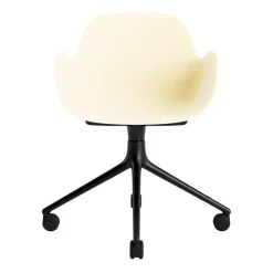New Normann Copenhagen - Form Armstol Swivel 5W med hjul - Sort/Creme