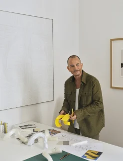 Online Normann Copenhagen - Lysestage - Crooked Candlestick Two - Yellow/Gul