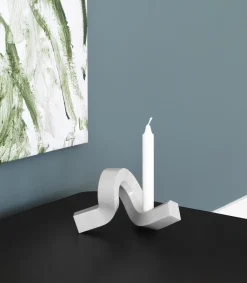 Online Normann Copenhagen - Lysestage - Crooked Candlestick One - Grey / Grå