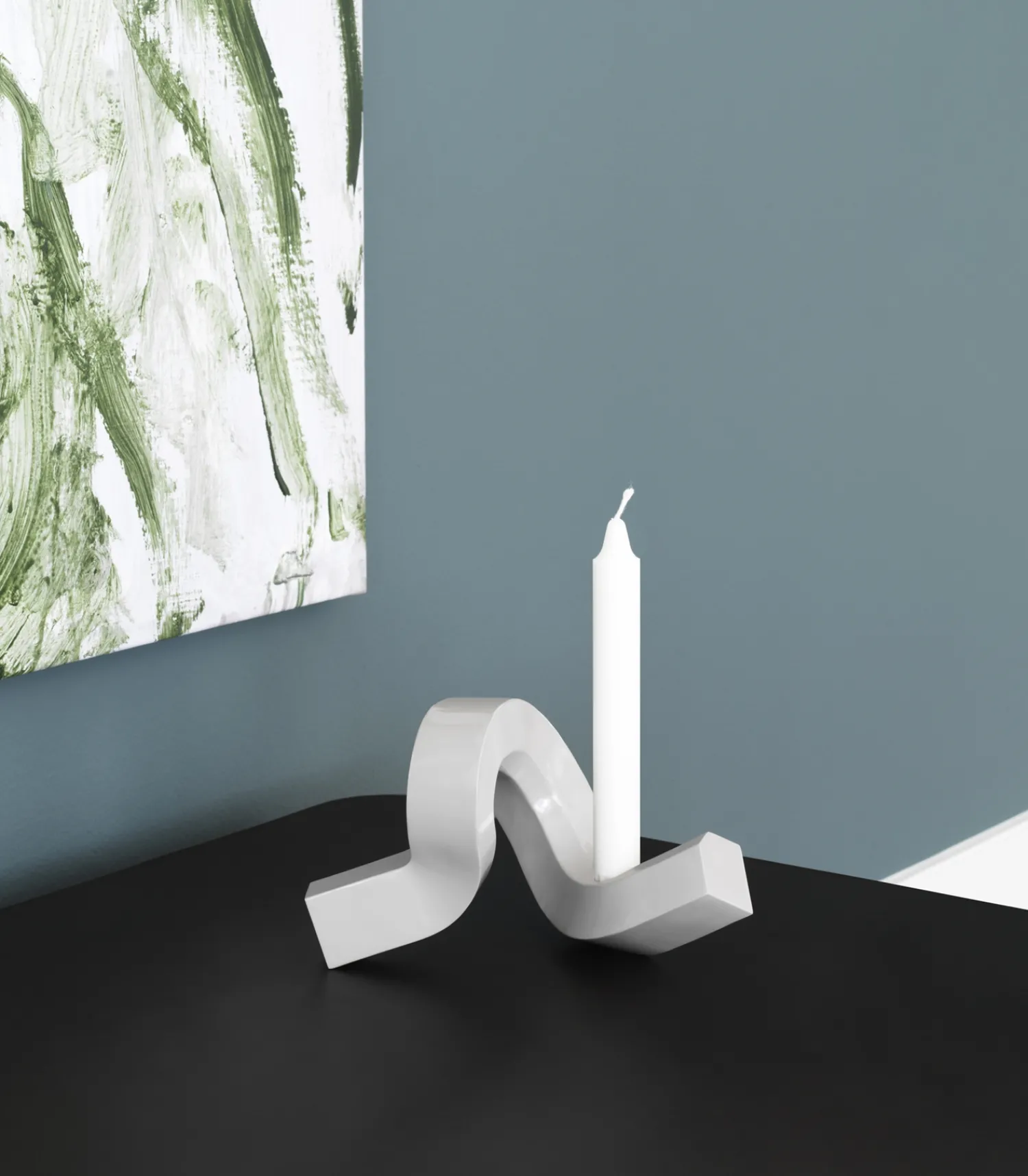 Online Normann Copenhagen - Lysestage - Crooked Candlestick One - Grey / Grå