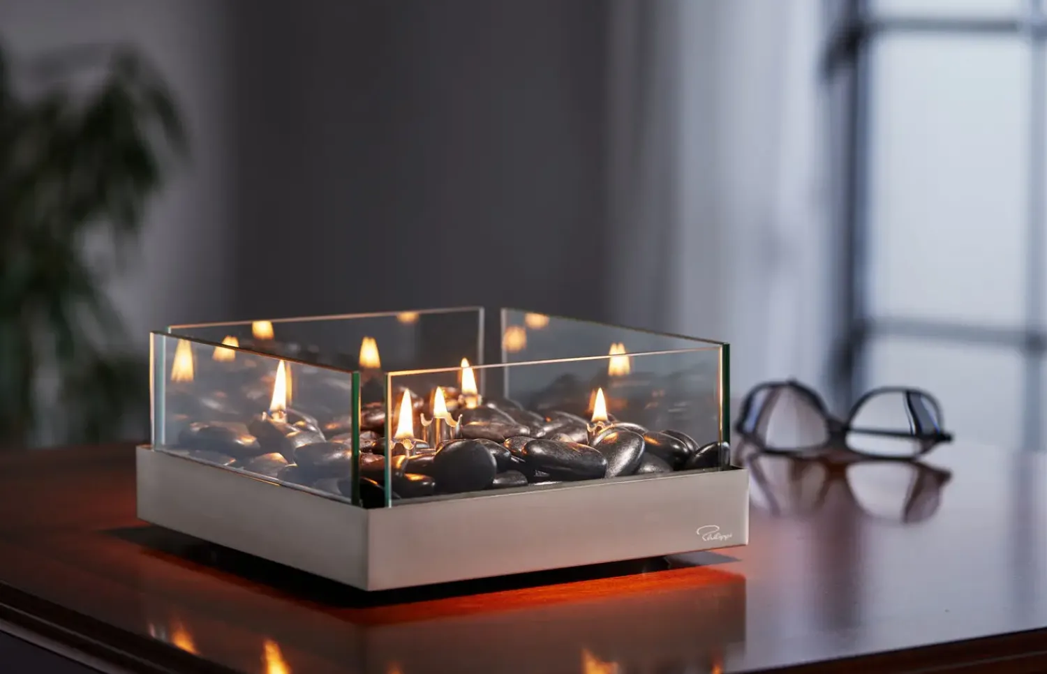 Clearance Philippi - Fireplace oil lamp, square