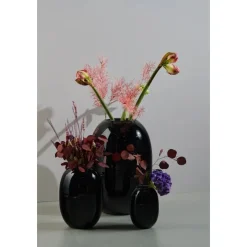 Best Piet Hein - Vase glas 20 cm - SORT-OPAL