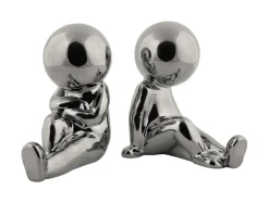 Clearance Present time - Bookend Joey ceramic chrome plated, Set of 2pcs