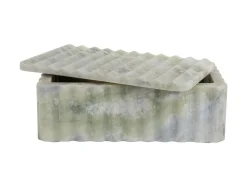 Outlet Present time - Bowl rectangle with lid marble himalayan green