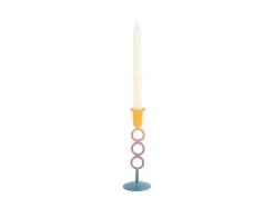 Present time - Candle holder Anillo Vivo medium multi colour mango yellow