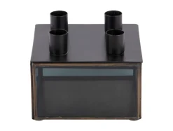 Discount Present time - Candle holder Boxed square glass black