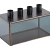 Outlet Present time - Candle holder Boxed rectangle glass black