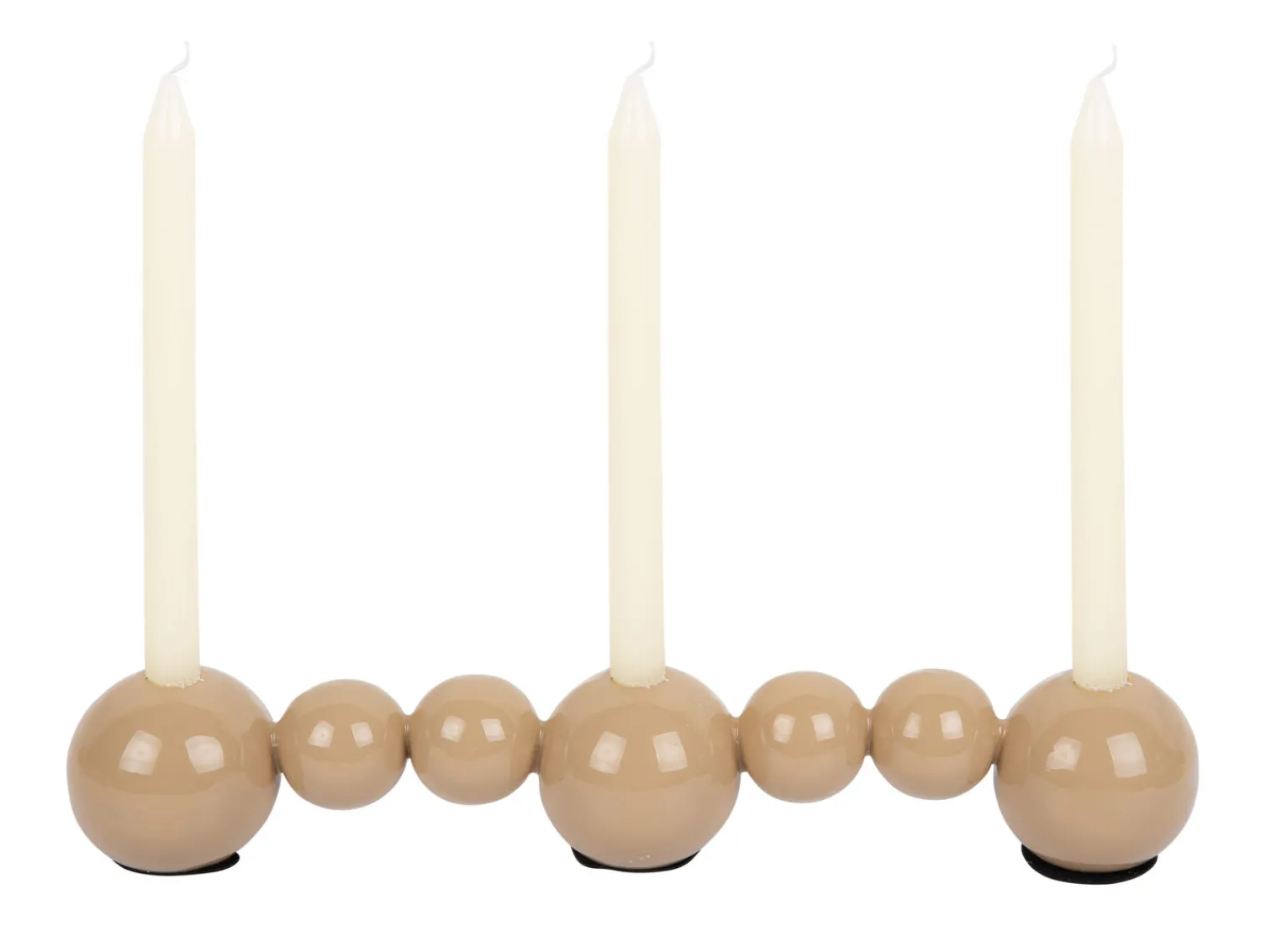 Discount Present time - Candle holder Bubbles straight enamel soft brown