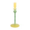 Best Present time - Candle holder Duo Colores medium soft yellow w. retro green