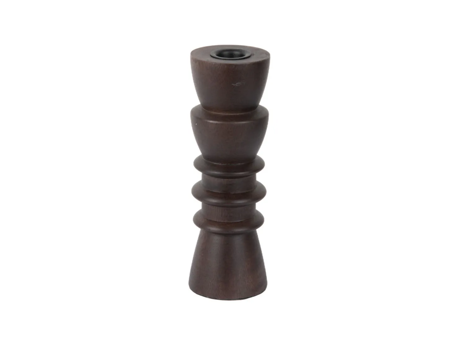 Online Present time - Candle holder Formado Medium mango wood walnut lacquered