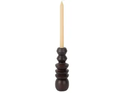 Clearance Present time - Candle holder Formado Large mango wood walnut lacquer