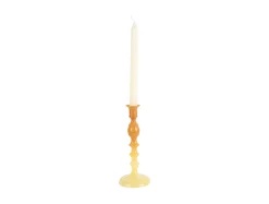 Present time - Candle holder Grato Mecer medium ochre yellow to soft yellow