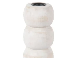 Sale Present time - Candle holder Modelar Large mango wood white wash