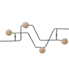 Clearance Present time - Coat rack Zig Zag black w. wooden knobs