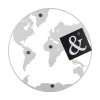 New Present time - Memo board World Map w. magnets iron white