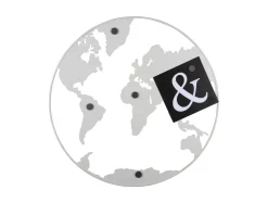 New Present time - Memo board World Map w. magnets iron white