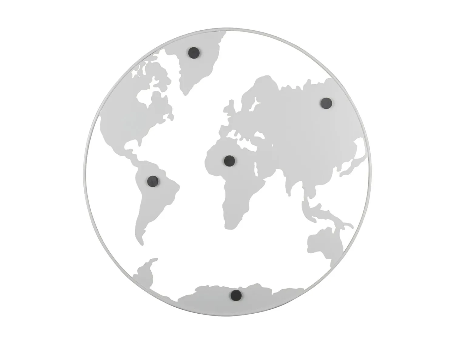 New Present time - Memo board World Map w. magnets iron white