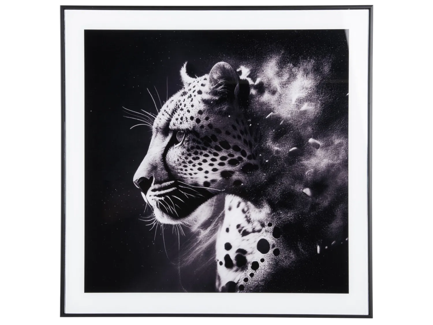 Best Present time - Photo art Leopard glass black & white