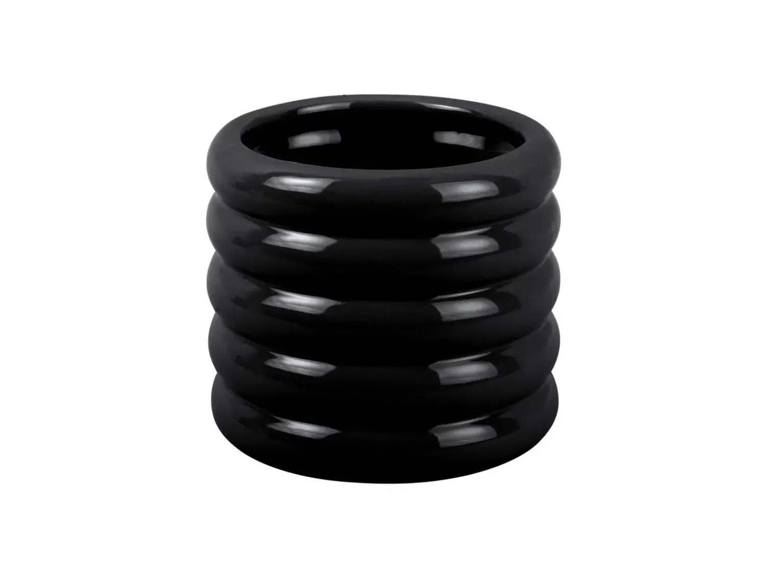 Outlet Present time - Plant Pot Bobbly Glazed ceramic small black