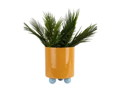 Hot Present time - Plant pot Double Funky large mango yellow w. soft blue