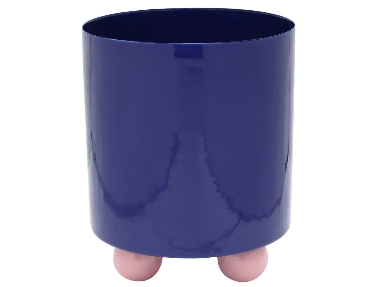 Online Present time - Plant pot Double Funky large cobalt blue w. soft pink