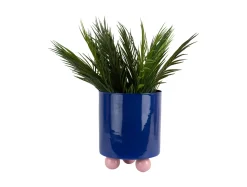 Online Present time - Plant pot Double Funky large cobalt blue w. soft pink