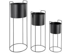 Outlet Present time - Plant pot set Essence round iron black