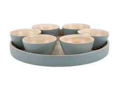 Outlet Present time - Snack tray Puro round bamboo jungle green