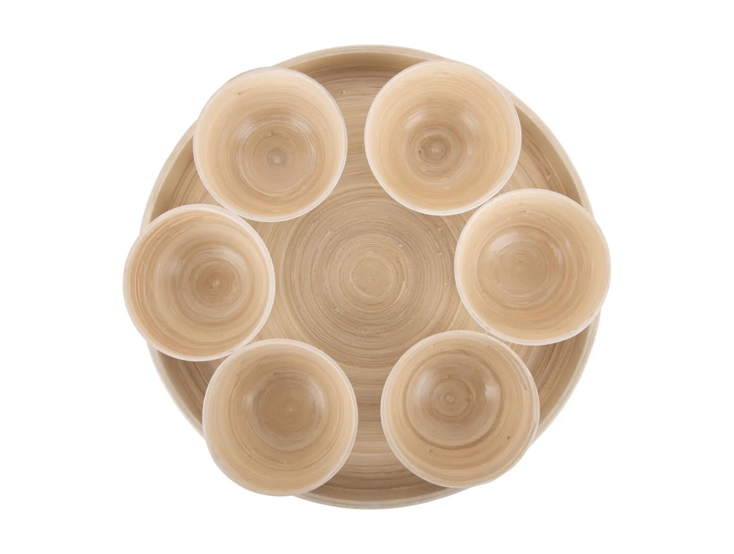 Outlet Present time - Snack tray Puro round bamboo jungle green