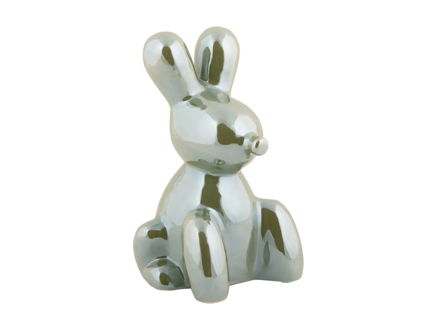 Discount Present time - Statue Balloon Bunny ceramic jungle green plated
