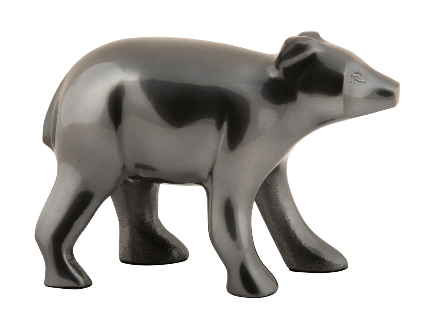 Clearance Present time - Statue Bear metal gun metal