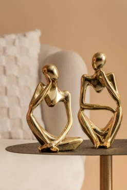 Present time - Statue Imagine polyresin gold plated