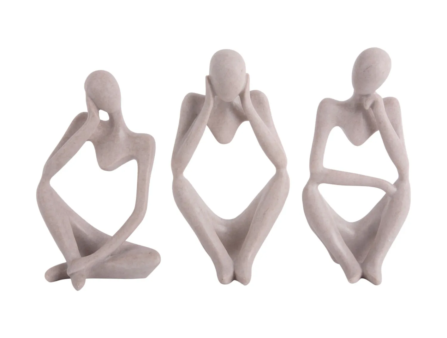 Outlet Present time - Statue Wondering polyresin light grey