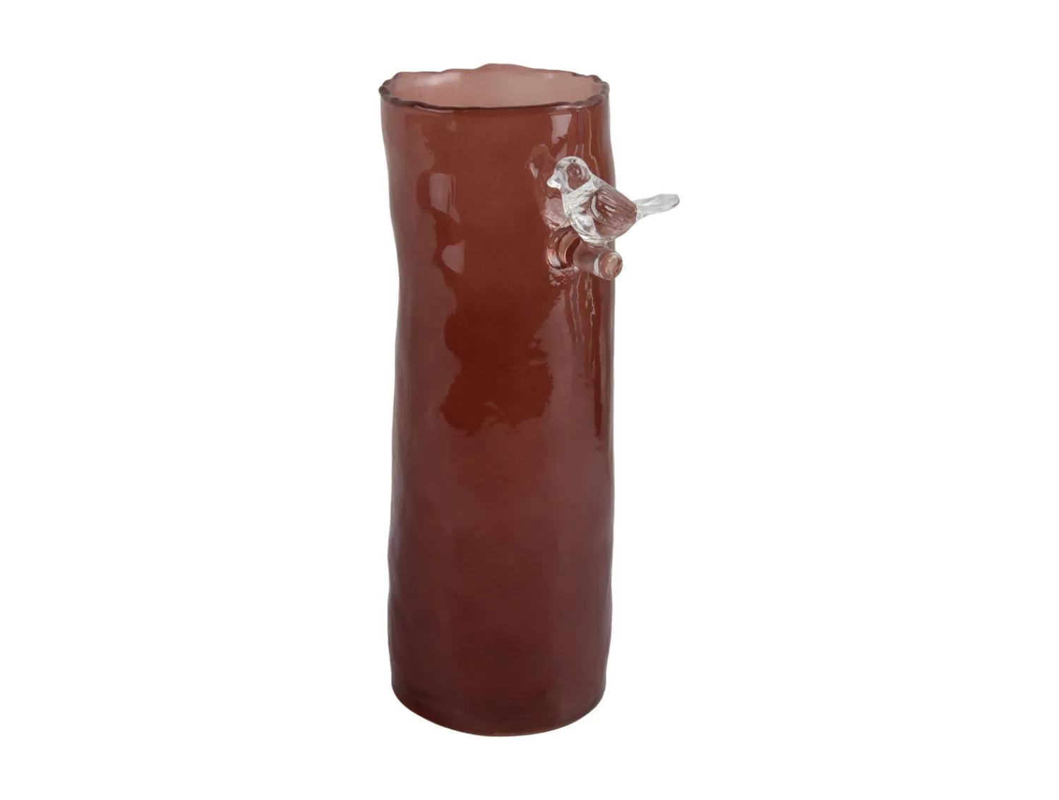 Sale Present time - Vase Bird On Branch large red ochre
