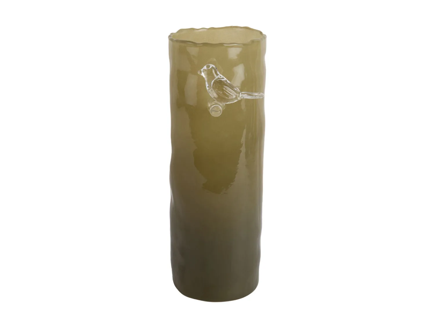 Best Present time - Vase Bird On Branch large army green