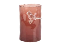Best Present time - Vase Bird On Branch small red ochre